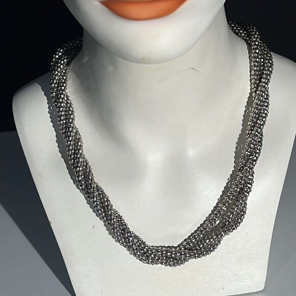 No Brand Jewelry - Bundle Sale 3 for $15 | 19-Inch 3 Strand Twisted Silvertone Necklace